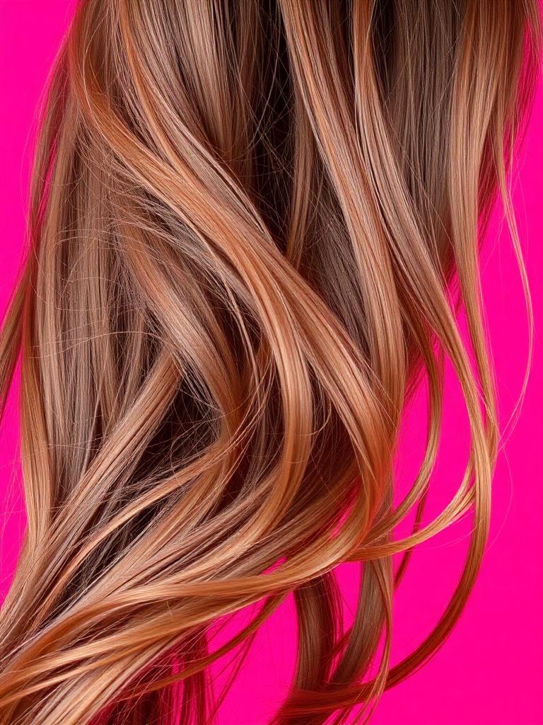 Glossy Haardetail in Pink